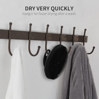 Силіконова щітка для тіла BEAUTAIL, м'яка пілінг-щітка для тіла, для жінок та чоловіків, чутлива шкіра, чорна