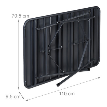 Relaxdays Folding Garden Table, Metal