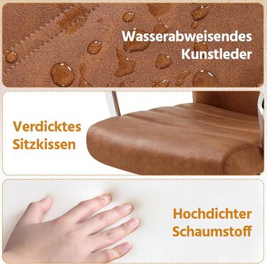 Офісне крісло Yaheetech ергономічне, з підлокітниками та роликами, для офісу та дому, витримує до 130 кг, колір - іржаво-коричневий