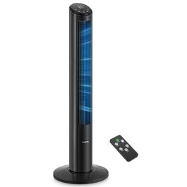 FOHERE Вентилятор Тур - Безшумний, 102 см, з пультом, 4 режими, 12 швидкостей, таймер 12 год, швидкість 7,6 м/с, для дому, спальні, офісу, чорний