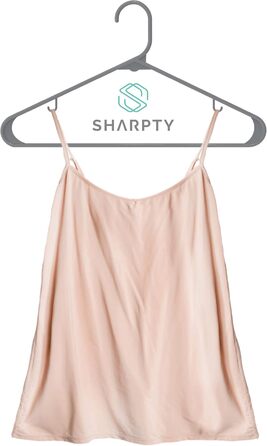 Плечики для одягу Sharpty з пластику (50 шт.) – для шафи, мантій, сорочок – міцні, економія місця, сірий, 46 см