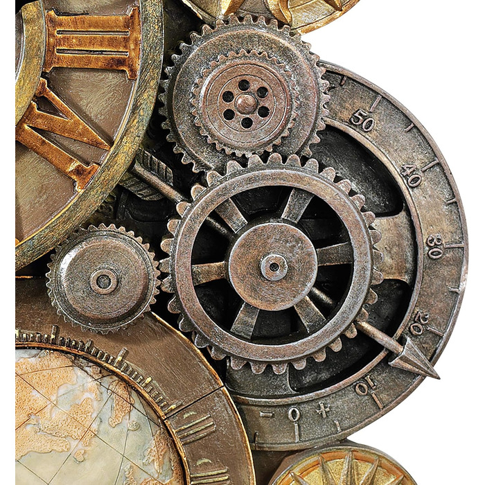 Design Toscano Sculptural Wall Clock, Dimensions: 5 x 15 x 44.5 cm