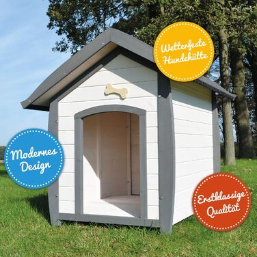 Будка для собак Zooprinz Bella - водовідштовхуюча, з масивного дерева, для вулиці, екологічна фарба, 3 розміри (XL)