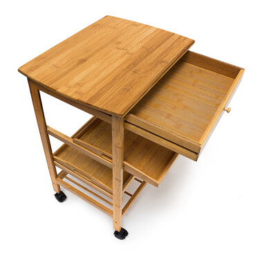 Relaxdays Kitchen Trolley JAMES L & Bottle Rack