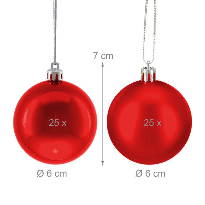 Relaxdays Set of 50 Christmas Baubles