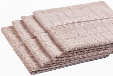 HYER KITCHEN Microfiber Dishcloths – Soft, Super Absorbent, and Lint-Free Kitchen Towels – 8 Pack (Lattice Designed Camel Colors) – 66 x 45 cm (Camel)