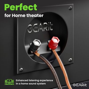 Кабель для акустики GearIT 12 AWG (30.48 м), чорний - для домашнього кінотеатру та авто