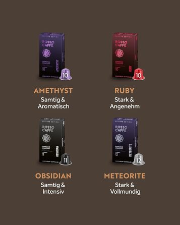 Капсули кави ROSSO CAFFÈ Nespresso Reserve Edition, 80 шт. (8 сортів преміум еспресо), сумісні з Nespresso, Made in Italy