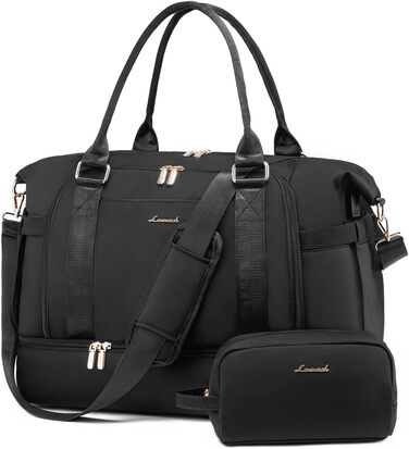 Спортивна сумка LOVEVOOK для подорожей: дамська сумка-мішок, weekender, 37L, чорна