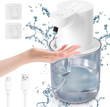 Автоматичний дозатор мила Cuteefun, 400 мл, сенсорний, індикатор заряду, 4 рівня дозування, для ванної/кухні, чорний