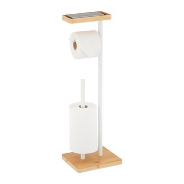 Relaxdays Toilet Paper Holder with Shelf