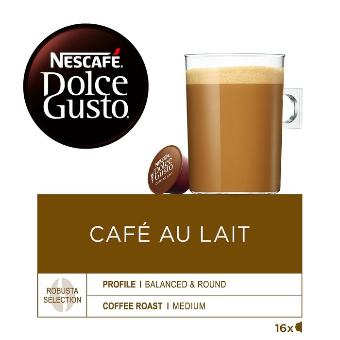 Кавові капсули NESCAFÉ Dolce Gusto Café au Lait, 3 упаковки по 30 капсул (загалом 90 шт), 160 г