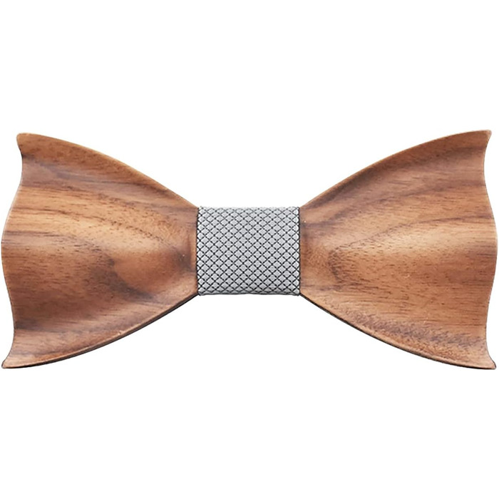 Набір краваток Mr.Van Holzfliege з дерева: краватка, запонки, брош, нагрудна хустинка (срібло)