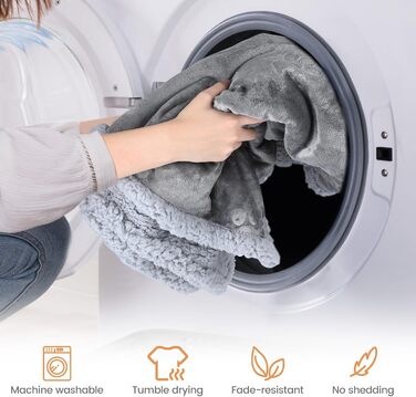 Водонепроникний коврик для собак PETTOM, 145 x 127 см, фліс Sherpa, захист дивану, миється, двосторонній, сірий колір