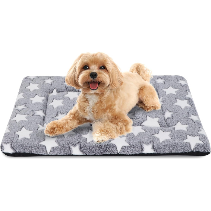 Ортопедичне ліжко для собак BVAGSS, миюча підстилка, плюшева подушка для собак. М'яке та тепле ліжко для собак маленьких, середніх та великих порід, з неслизьким дном. XH083 (100x70 см, білий зірка)