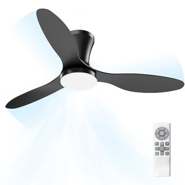 Стеляний вентилятор з підсвічуванням, тихий, 106 см. З пультом керування, 3 режими, регульоване LED-освітлення, 6 швидкостей для спальні/вітальні