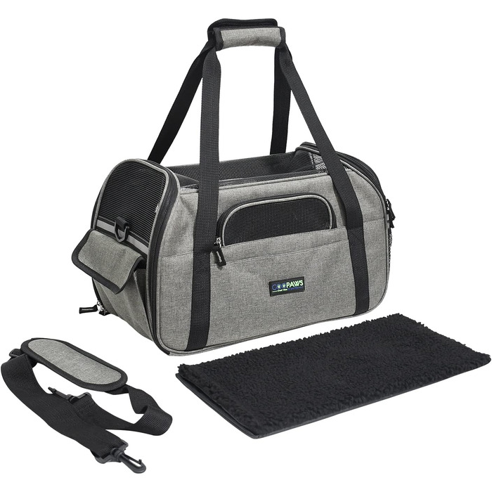 Переносна переноска для тварин Jespet, м'які стінки, для котів та цуценят, 17' x 9' x 11.5', блакитна