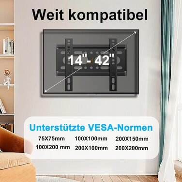 Настінний кріплення для телевізора JXMTSPW - 14-42 дюйми, до 25 кг, VESA 200x200, ультратонкий