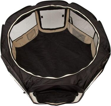 All Pets United Playpen - Large Pet Enclosure for Dogs, Cats, Rabbits & Small Animals - Indoor/Outdoor Use (Black & Beige)