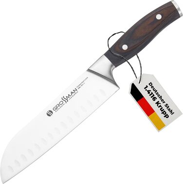 Ніж кухонний Grossman 110EP Santoku 29 см з нержавіючої сталі з ергономічною ручкою