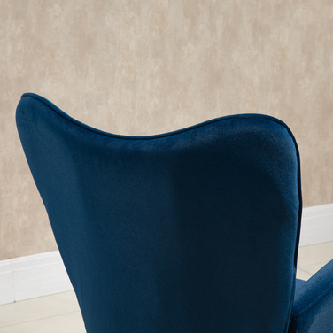 Крісло-гойдалка HOMCOM з капюшоном Rocking Chair Великий комфорт Підлокітники Сидіння Спинка оббита високощільним оксамитом Синій | Aosom