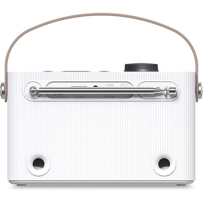 Inscabin M60: Портативне DAB/DAB+ FM-радіо з Bluetooth, стерео та подвійним будильником. Акумуляторний, стильний дизайн (білий)