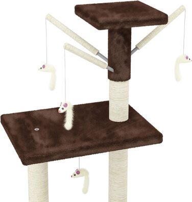 Дерев'яний кігтеточка для котів Beltom® Kratzbaum, 140 см - ігровий комплекс для котів, колір: коричневий