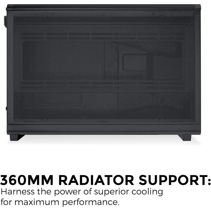 Корпус Lian Li DAN Cases A3 Wood Edition для ПК Micro-ATX з темперованим склом та дерев'яними вставками з горіха (чорний, сітчатий)