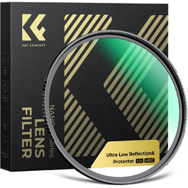 Фільтр UV K&F CONCEPT 62mm з покриттям Nano-Xcel: захист від відблисків та подряпин, твердість 9H