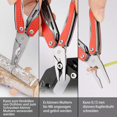 NexTool Mini Flagship Multitool, Mini Multitool 10 IN 1 Multitool with Mini Pocket Knife, Bottle Opener, Scissors, Pliers, Screwdriver, Multifunction Tool for Camping Accessories - Red