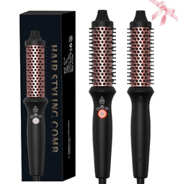 Мультистайлер для волосся 6 в 1 UKLISS Air Styler Set з дифузором, професійний фен-щітка 1000 Вт з LCD-дисплеєм, набір для укладки: локони, об'єм та вирівнювання, колір рожеве золото