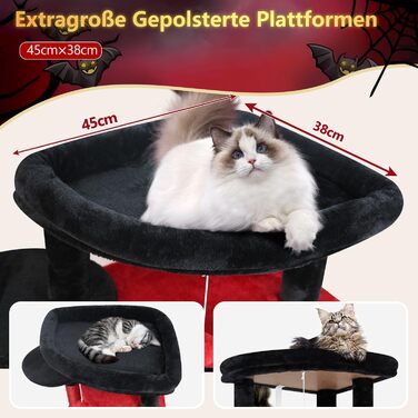 Котячий будиночок Globlazer з когтеточкою, 167 см, кутовий, для 3-4 котів, з будиночком, гамаком, платформою та м'яким кошиком