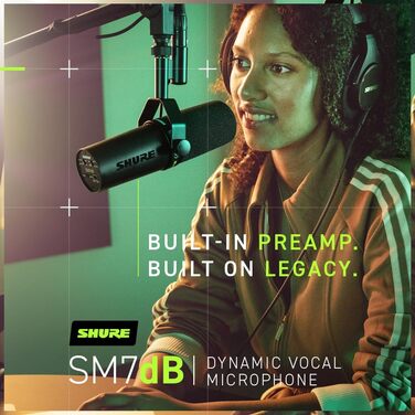 Мікрофон Shure SM7dB - динамічний вокальний мікрофон для радіо, подкастів та запису, XLR, теплий звук