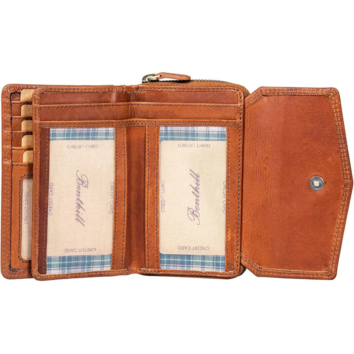 Benthill Wallet for Women Leather - RFID Genuine Leather Wallet - Vintage Purse - Coin Pocket with Zipper, Color: Gray