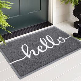 Килимок Homaxy Hello для дому та вулиці, антиковзкий, сірий 60x90 см