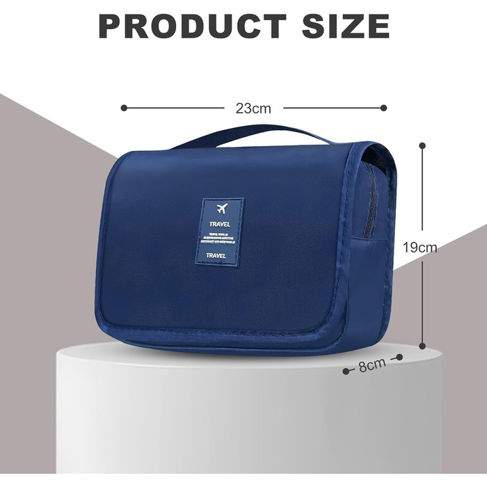 Чоловіча косметичка для подорожей з ручкою, блакитна: кілька відділень для організації речей