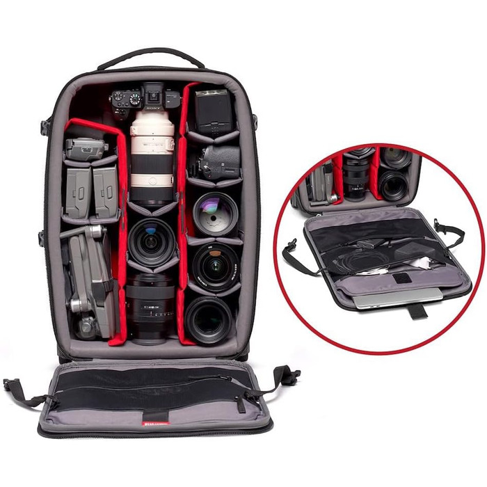 Рюкзак для камери Manfrotto Advanced Fast III з відділенням для ноутбука та аксесуарів, знімні перегородки, бічний доступ, кріплення для штатива