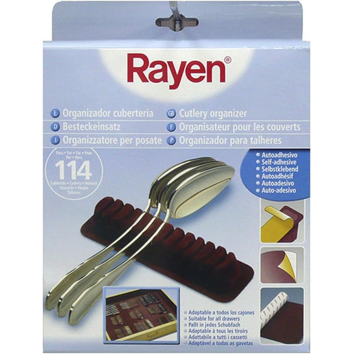 Rayen 6314.50 Cutlery Organizer, Plastic, Red, Size: 80x45 cm