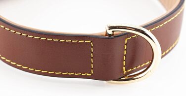 Нашийник для собак Brute Strength з натуральної шкіри, чорний, з чорними швами (L, 46-53 см)