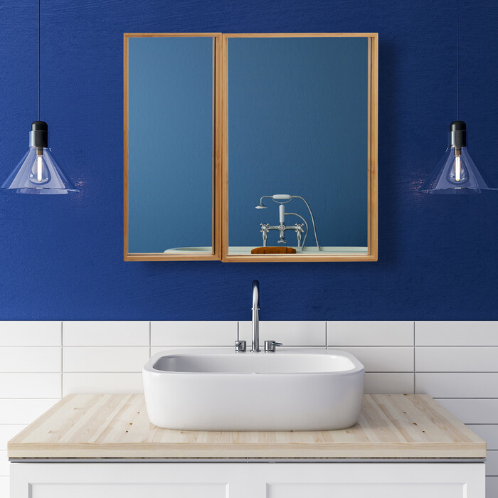 Relaxdays Bathroom Mirror Cabinet with 2 Doors