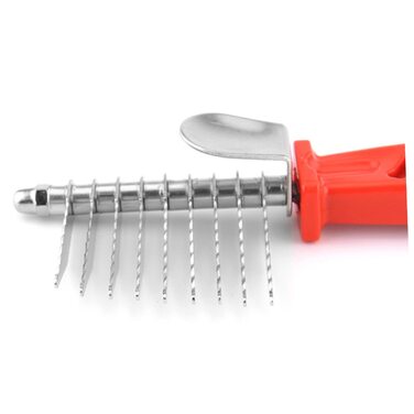 Набір гребінців для грумінгу тварин POPETPOP (3 шт.) - гребінець для вичісування шерсті котів та собак, середній, червоний