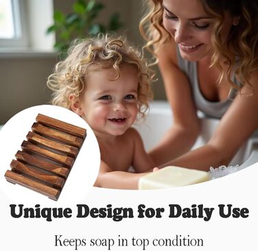 Дві дерев'яні мильниці еко-стилю для ванної кімнати та кухні, ручної роботи, біорозкладні