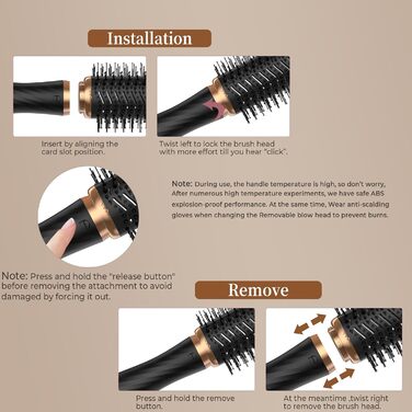 Air Styler 6 в 1: Набір для укладки волосся з фен-щіткою, дифузором та плойкою. Чорний