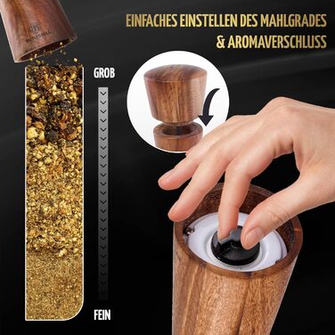 Salt and pepper mill made of wood, including coaster, in a luxury gift box. Ideal as a wedding gift | Wedding gifts | Wedding gifts for the bridal couple | Housewarming gift