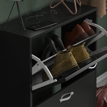 Чорна дерев'яна тумба Vida Designs Home Discount з 2 шухлядами для зберігання, меблі для вітальні