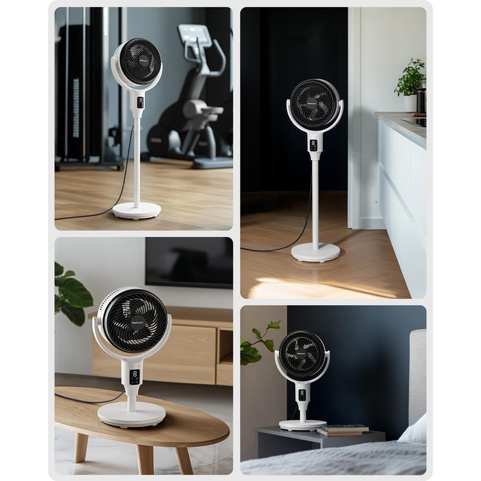 Standventilлятор Pro Breeze AirFlo 109 см з пульт. керування та LED-дисплеєм – 2 режими, гойдання, 29 дБ, регулювання висоти, енергоефективний для спальні, офісу та дому.