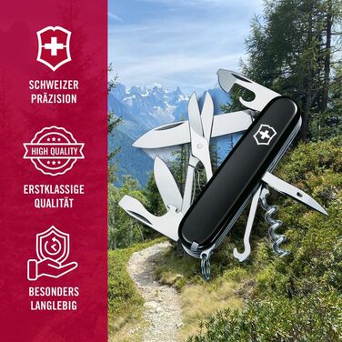 Мультитул Victorinox Climber, Швейцарський ніж, 14 функцій, чорний
