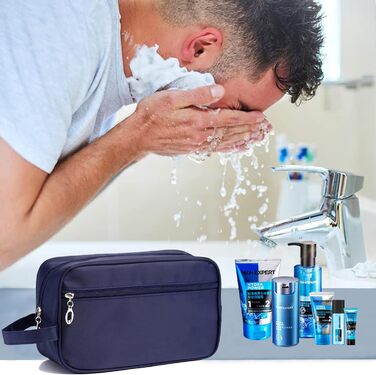 Чоловічий туалетний набір FITDON, водонепроникна дорожня сумка для туалету, валіза, підвісна, блакитна