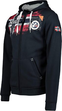 Чоловіча толстовка-худі Geographical Norway Fespote з капюшоном та кишенями, теплий спортивний світшот на блискавці, темно-синій