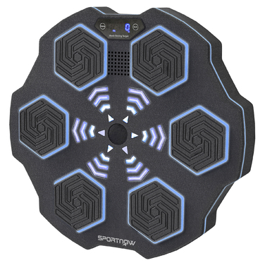 SPORTNOW Музична боксерська машина, електронна Bluetooth боксерська машина з музикою, 9 швидкостей, 3 режими, настінна смарт-ціль для боксу зі світлодіодними ліхтарями, для дорослих, домашні тренування, Чорний | Aosom